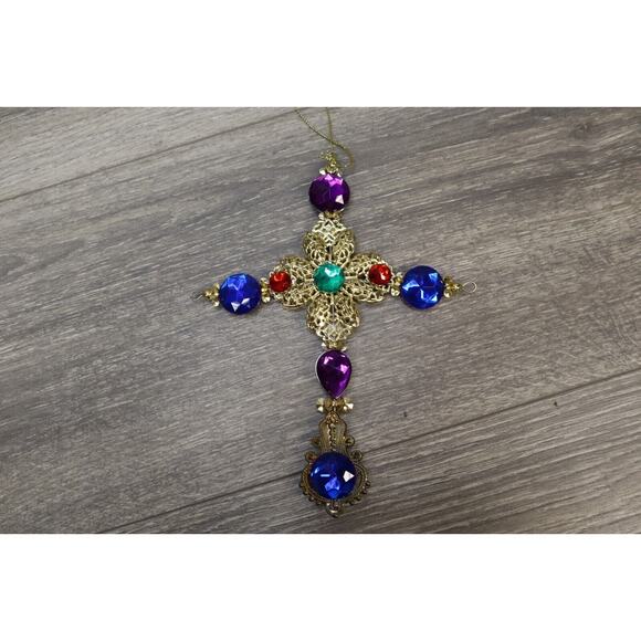 Hanging Christmas Tree Ornaments Jewel Cross Angel Bell Religious Home Decor - Picture 13 of 16